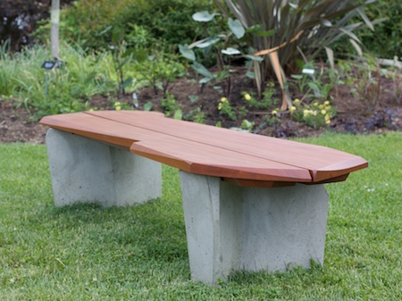 closeup of bench 3 at berkshire botanical garden