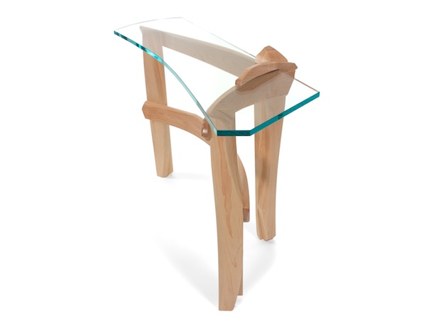 Curved Glass Hall Table