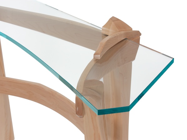 Curved Glass Hall Table