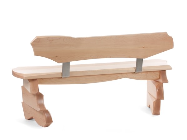 Aether bench - narrow modern bench with back