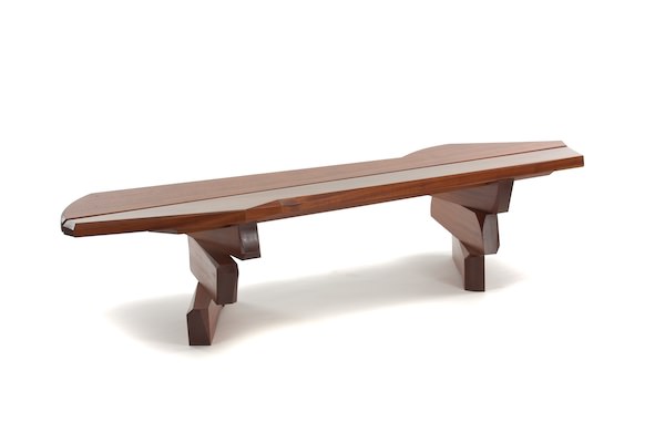 shifting staggered solid wood bench