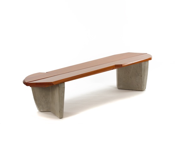 Outdoor Bench #3b- Contemporary Outdoor Benches made of concrete and wood