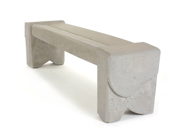 detail of all concrete modern bench