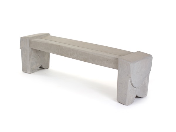 all concrete sculptural bench - second view