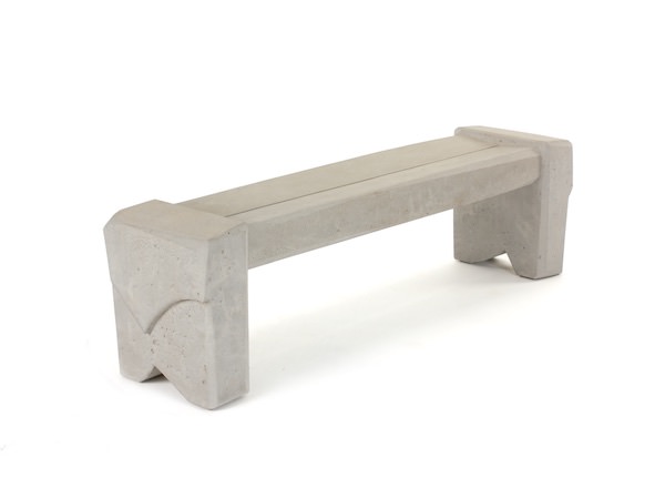 modern all concrete bench with sculptural shaping