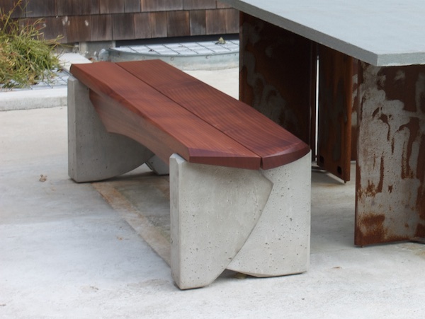 Modern bench for outdoor dining tables