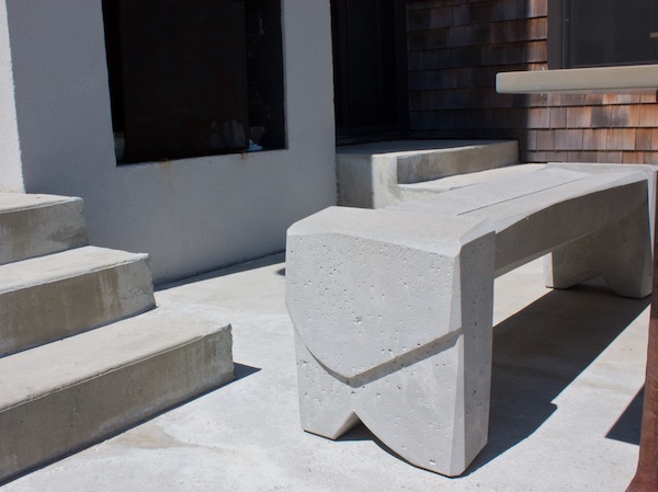 All concrete bench for outdoor dining