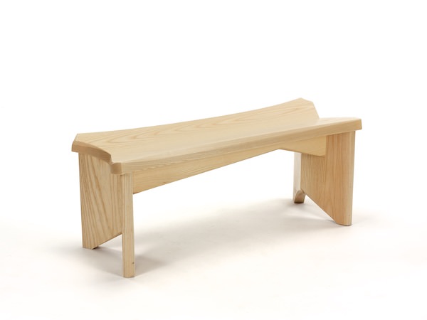 Smallest Bench- Small Modern Bench featuring dynamic asymmetrical composition in ash wood