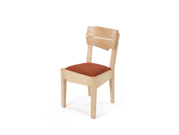 handmade maple chair with curved back
