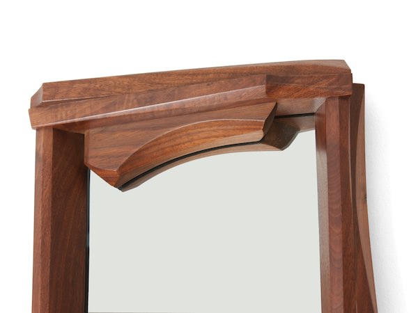 detail of walnut and mirror