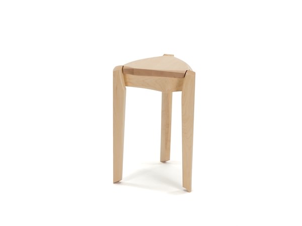 maple end table featuring steam bent curves